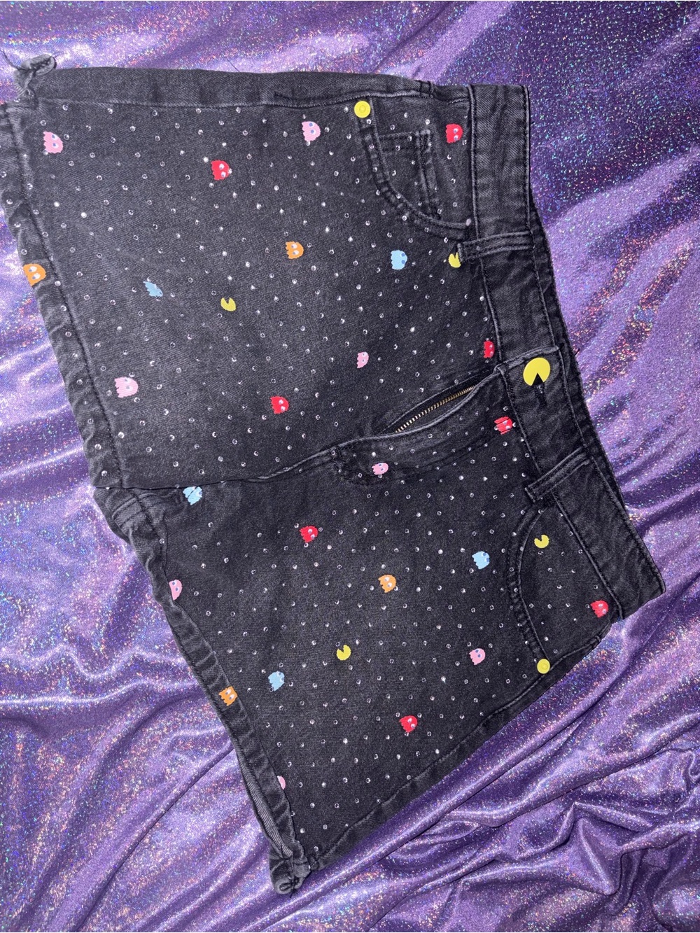 Justice Pac-Man Rhinestone Shorts - Picture 2 of 8